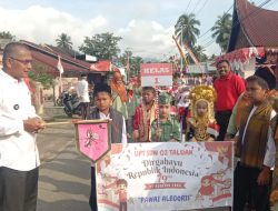 Wali Nagari Taluk Lepas Rombongan Pawai Alegoris HUT Ke-79 RI UPT SDN 02 Taluk