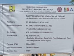 PAKET PENGGANTIAN JEMBATAN AIR GADANG TELUK KABUNG CAPAI PROGRES SIGNIFIKAN, KOMITMEN PT ARUPADHATU ADISESANTI DIPUJI MASYARAKAT