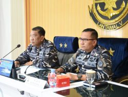 Dankoderal V Ikuti Pengarahan Wakasal Selaku Ketua Tim Pelaksana RB TNI AL Secara Vicon
