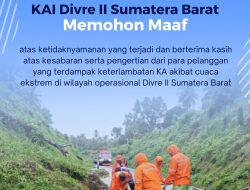 Cuaca Ekstrem Hantam Jalur KA, KAI Divre II Sumbar Gerak Cepat Amankan Perjalanan