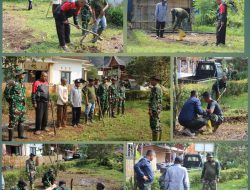 Hari Pertama TMMD ke-127, TNI dan Warga Mulai Bangun RTLH Milik Ibu Masraini