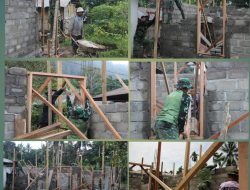 Progres RTLH Masraini Capai 37 Persen, Satgas TMMD Ke-127 Kodim 0307/Tanah Datar Kebut Pengerjaan