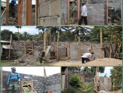 Puasa Tak Surutkan Pengabdian, Satgas TMMD Ke-127 Pasang Sekat Pintu dan Jendela RTLH Ibu Masraini