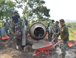 Pengecoran Jalan Tambahan TMMD Ke-127 Terus Dikebut, Satgas dan Warga Kompak di Lapangan