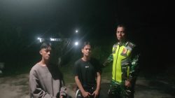 Serma Mulyanto Pimpin Patroli Siskamling Kolaborasi Keamanan di Wilayah Sungai Tarab