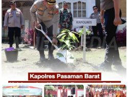 Aksi Nyata Kapolres Pasaman Barat AKBP Agung Tribawanto Hijaukan Sekolah Lewat Penanaman Pohon