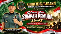 Kolonel Inf Faiq Fahmi, Dandim 0312/Padang, Bersama Keluarga Besar Kodim Gaungkan “Pemuda untuk Indonesia” pada Hari Sumpah Pemuda di Padang